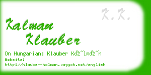 kalman klauber business card